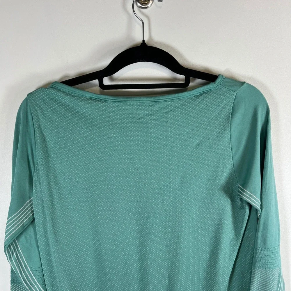 Nike Dri-FIT Womens Long Sleeve Training Top Teal‎ Green Mesh Back Size M